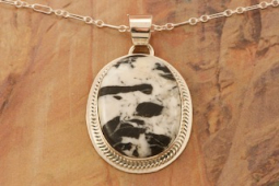 Genuine White Buffalo Turquoise Native American Pendant